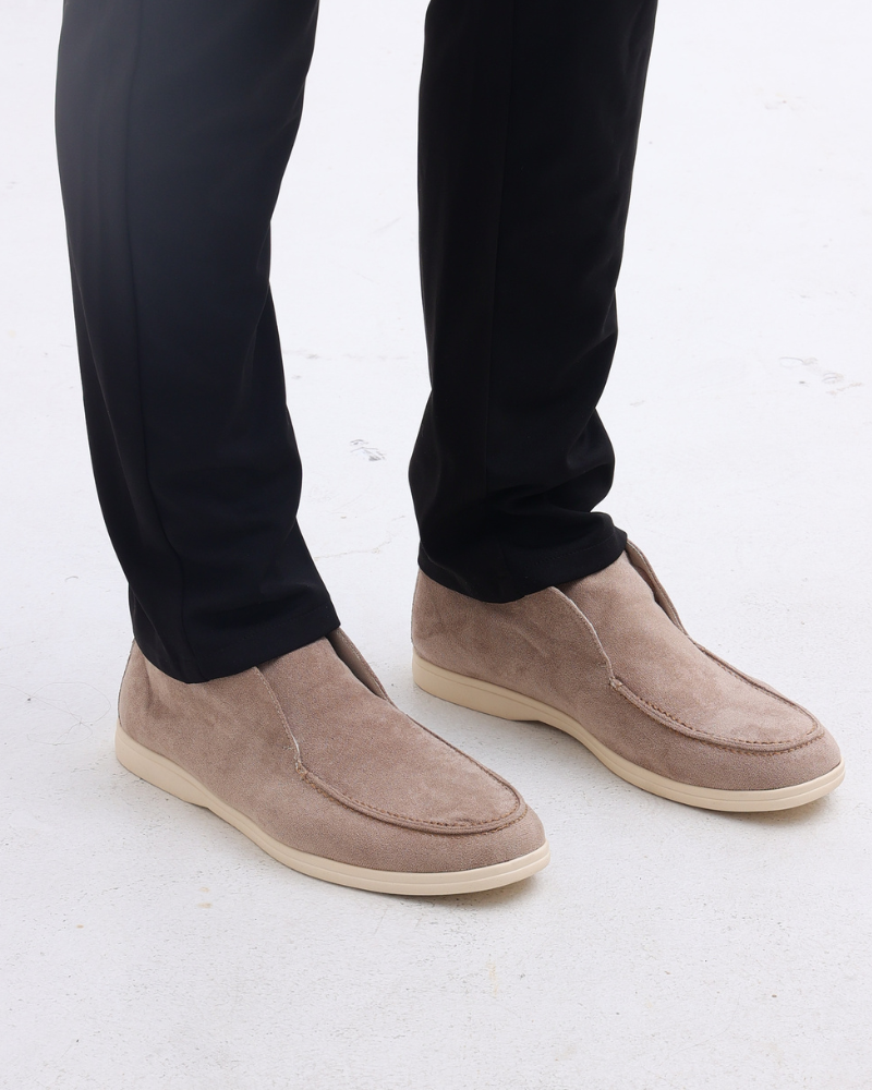Old Money High Suede Loafers – Premium Soft Calf Leather Slip‑On