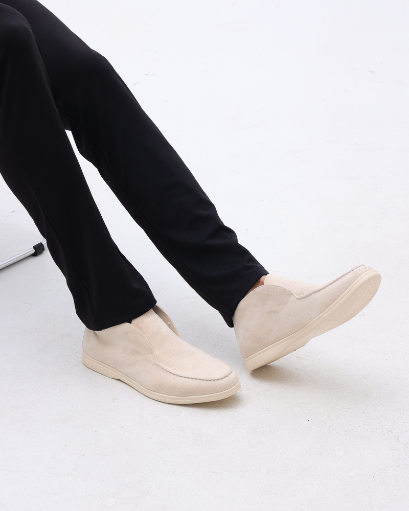 Old Money High Suede Loafers – Premium Soft Calf Leather Slip‑On